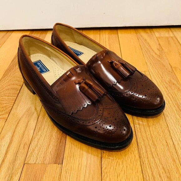 NEW Bostonian Classics Men's Shoes 9.5 Tassel Loafers Kiltie Burgundy Slip On - Picture 15 of 16